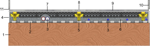 Screed floor construction 9