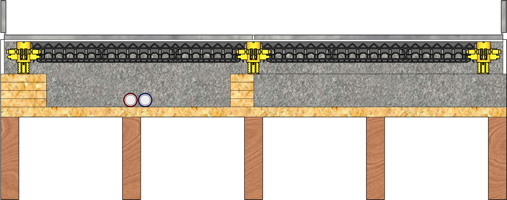 Tiled insulation screed floor structure