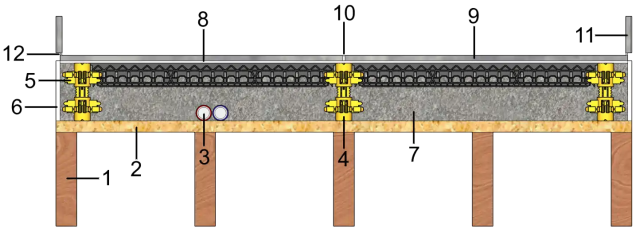 Verfliesbare Isolierestrich-Bodenaufbau 5