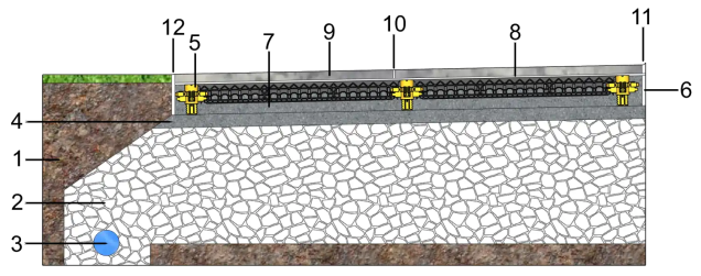 Composition de terrasse drainante 1