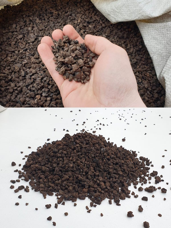 Zak kurkkorrels voor vloeropbouw