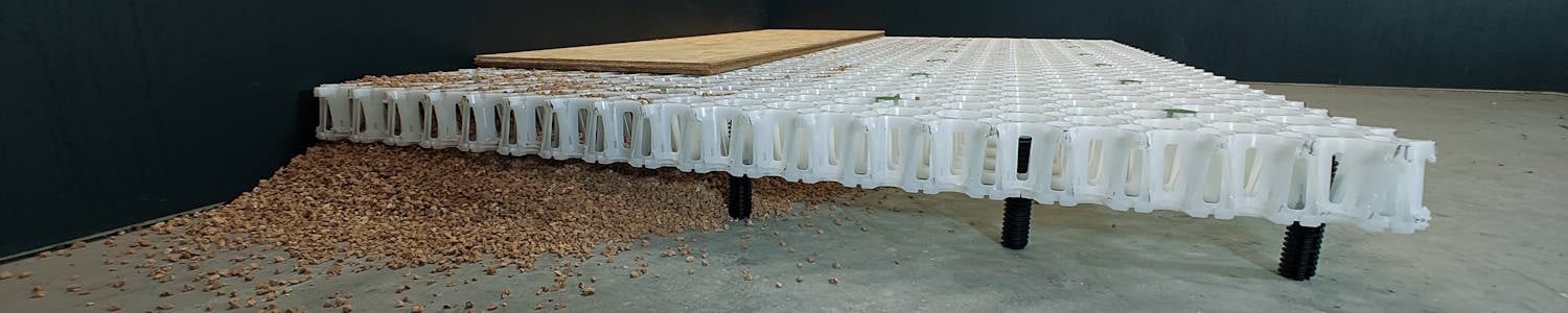 CircoFloor with support beams – extremely light and strong.