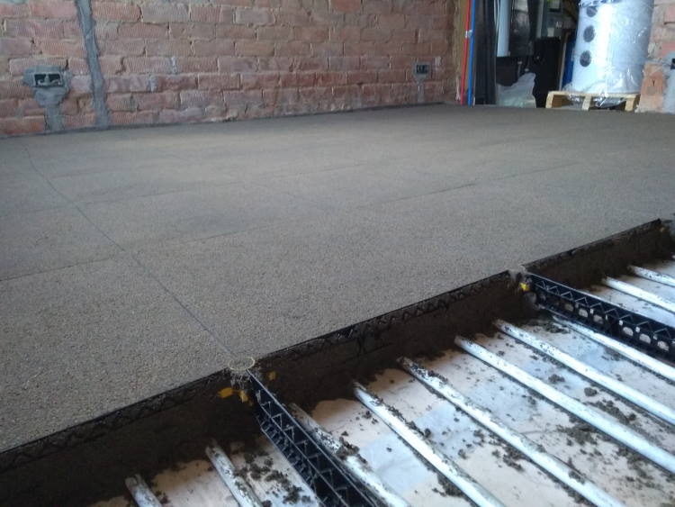 Chape betonplaat van isolatiechape