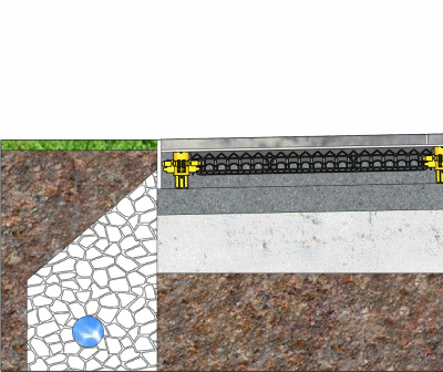 Terrasse avec mortier de drainage 8