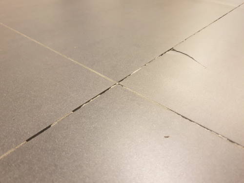 Crack in the tile floor