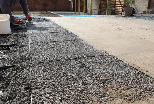 Remplissage de drainage pour la terrasse