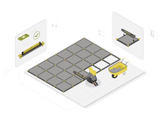 Simply level the Staenis grid using the guide bars