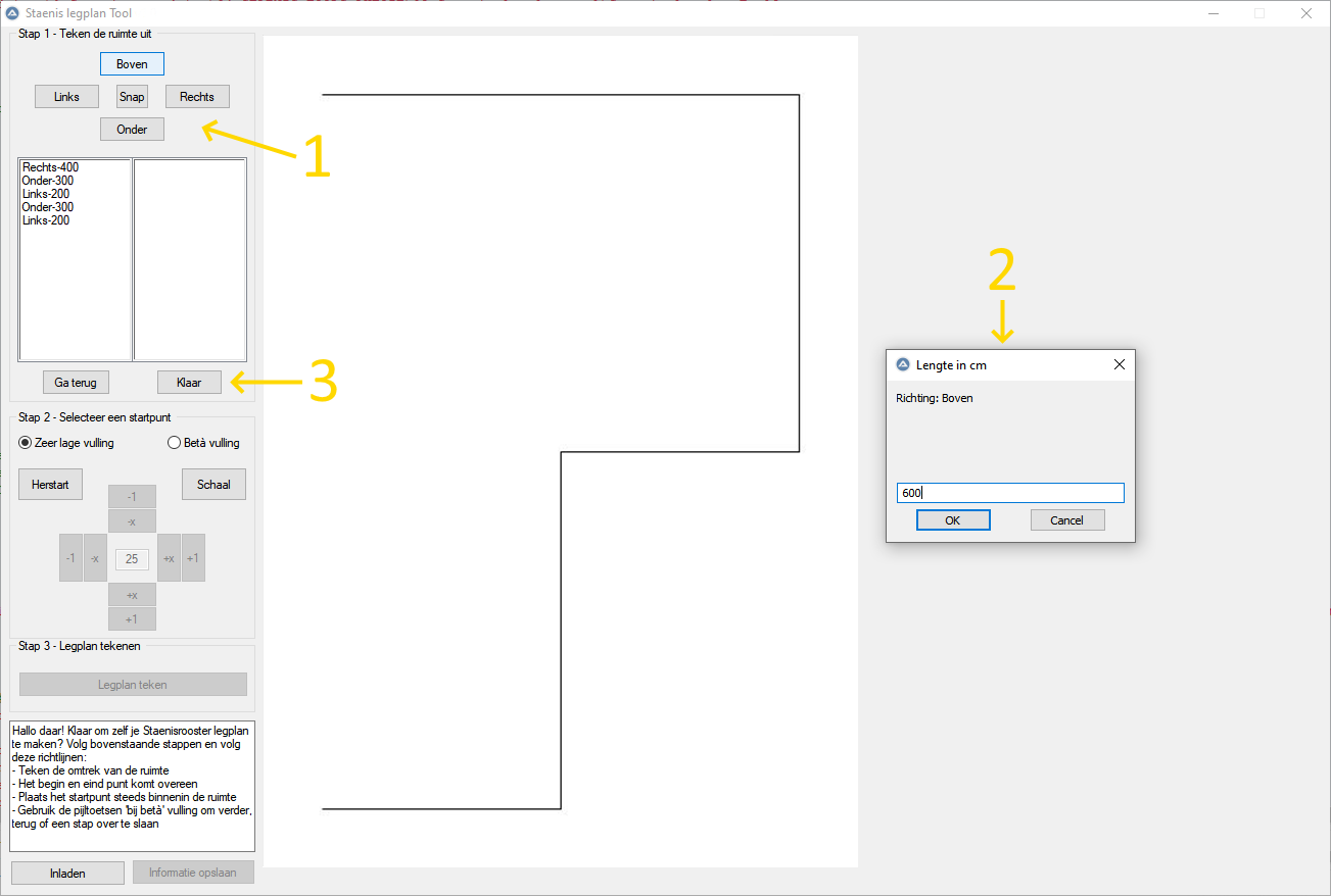 Staenis laying plan tool