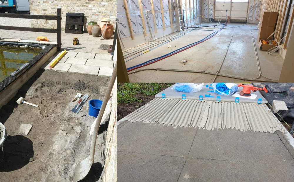 What is screed - what is stabilised sand - what is concrete?