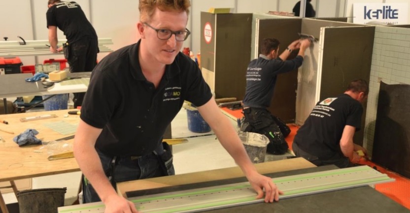 Tom Verstaen crowns himself Belgian tile-laying champion