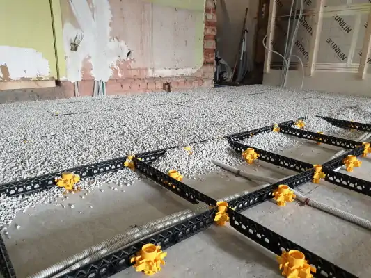 Staenisrooster circulaire droogvloer met cellentbeton van Chapyt en isolatie van Unilin