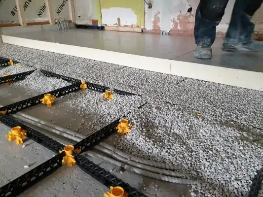 Staenisrooster circulaire droogvloer met cellentbeton van Chapyt en isolatie van Unilin