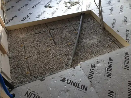 Staenisrooster circulaire droogvloer met cellentbeton van Chapyt en isolatie van Unilin