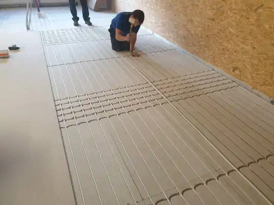 Staenisrooster circulaire droogvloer met cellentbeton van Chapyt en isolatie van Unilin
