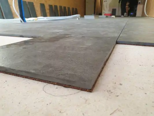 Staenisrooster circulaire droogvloer met cellentbeton van Chapyt en isolatie van Unilin