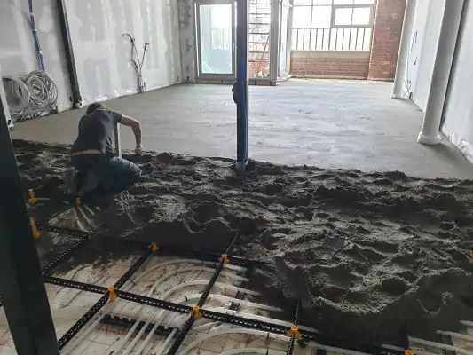 Staenisrooster vloeropbouw in woonruimte