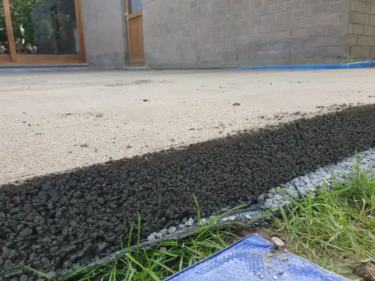 Staenisrooster drainerende terras vloeropbouw op beton ondergrond