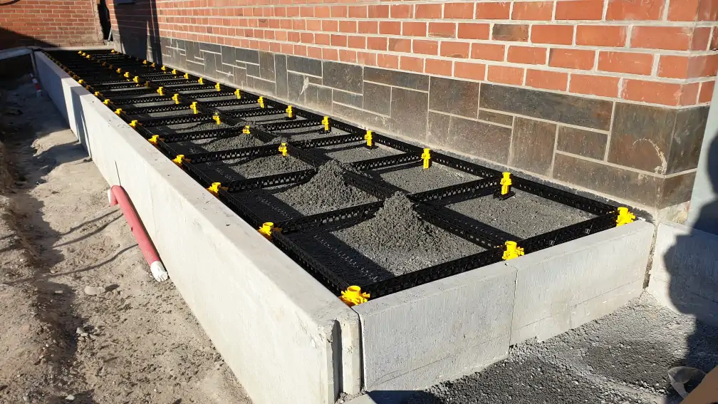 Staenisrooster terras vloeropbouw op volle grond en betonvloer