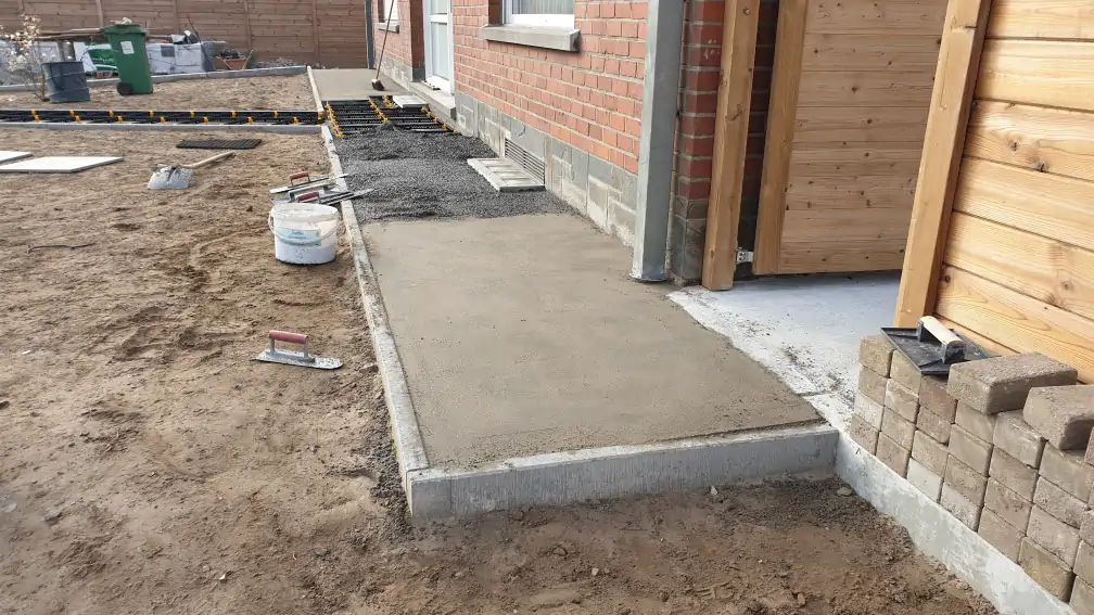 Staenisrooster terras vloeropbouw op volle grond en betonvloer