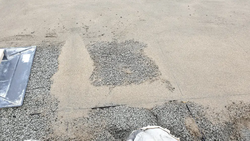 Staenisrooster terras vloeropbouw op volle grond en betonvloer