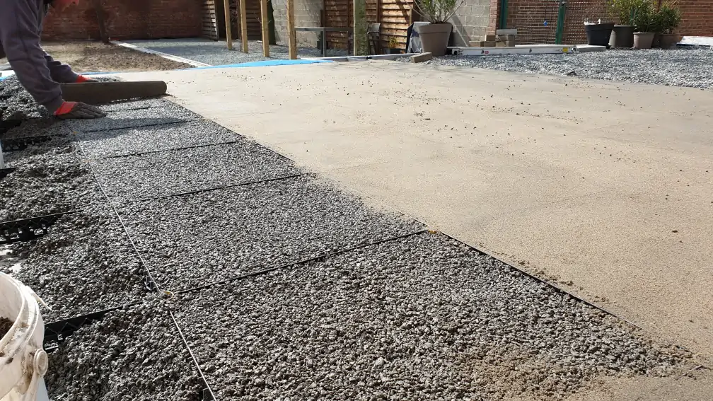 Staenisrooster terras vloeropbouw op volle grond en betonvloer
