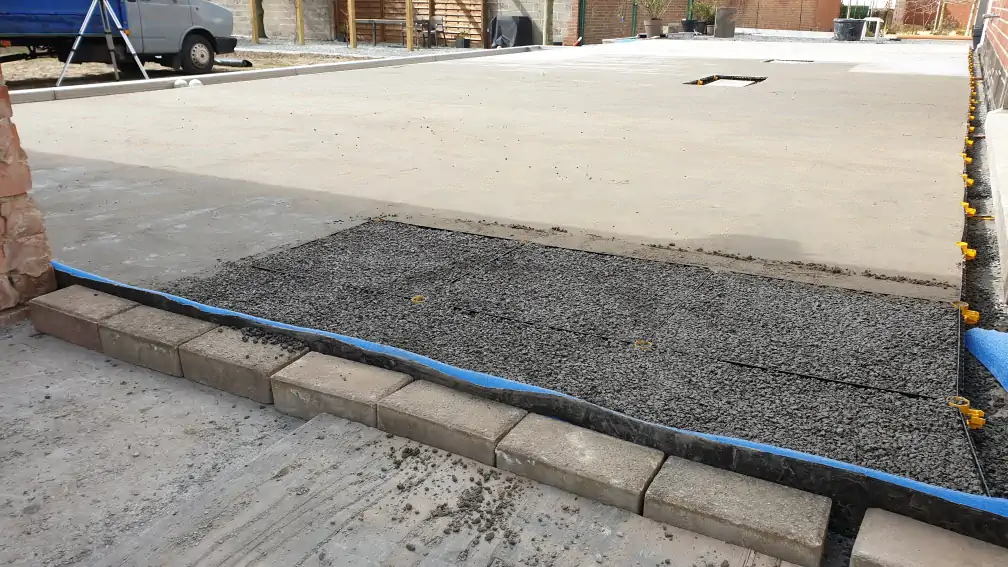 Staenisrooster terras vloeropbouw op volle grond en betonvloer